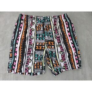 1980s Generation One Unisex Multicolor Elastic Waist 100% Cotton Beach Short XL